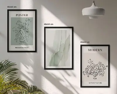 Set tablouri decorative cu model flori într-o vază modernă