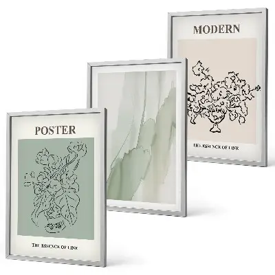Set tablouri decorative cu model flori într-o vază modernă