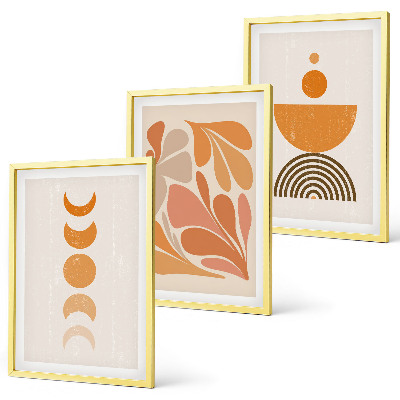 Set tablouri pentru dormitor Forme portocalii abstracte