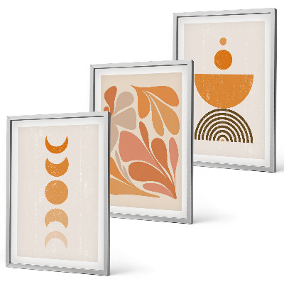Set tablouri pentru dormitor Forme portocalii abstracte