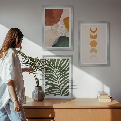 Set tablouri pentru dormitor Forme abstracte de frunze