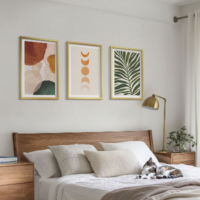 Set tablouri pentru dormitor Forme abstracte de frunze