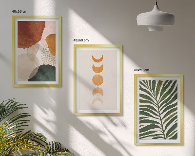 Set tablouri pentru dormitor Forme abstracte de frunze
