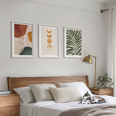 Set tablouri pentru dormitor Forme abstracte de frunze