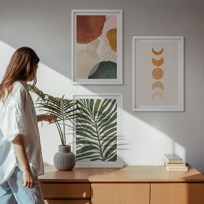 Set tablouri pentru dormitor Forme abstracte de frunze