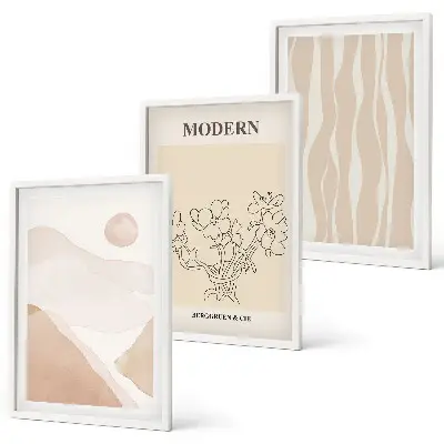 Set tablouri decorative cu forme abstracte în culori variate