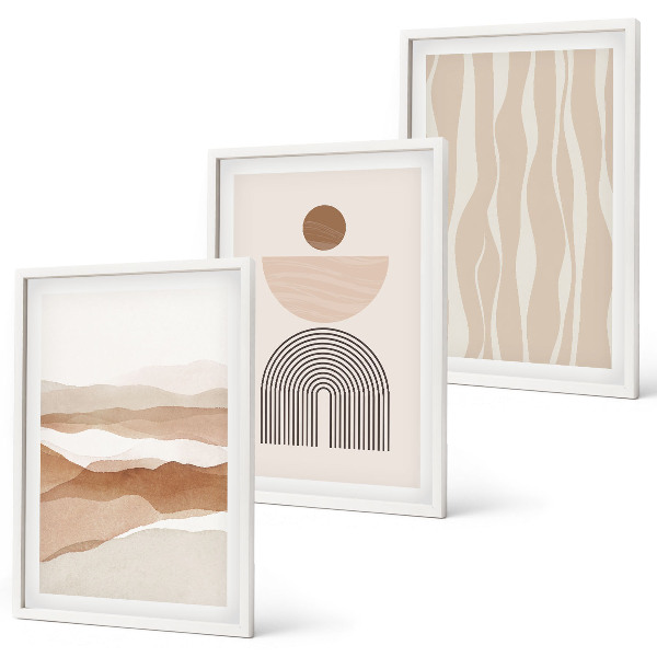 Set tablouri pentru dormitor Geometrie abstractă a peisajului natural