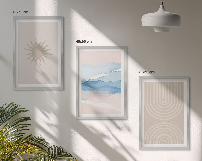 Set tablouri pentru dormitor Valuri de soare linii abstracte pastel