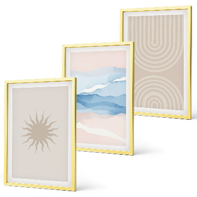 Set tablouri pentru dormitor Valuri de soare linii abstracte pastel
