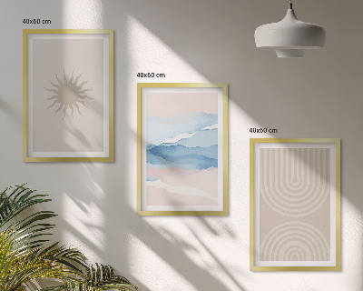 Set tablouri pentru dormitor Valuri de soare linii abstracte pastel
