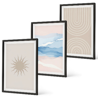 Set tablouri pentru dormitor Valuri de soare linii abstracte pastel