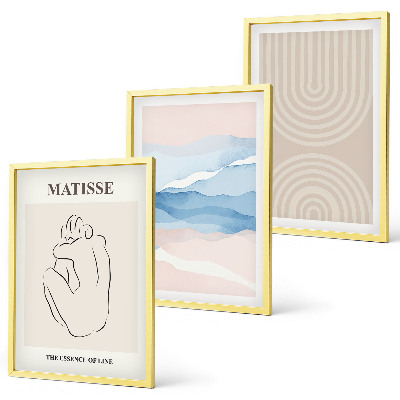 Set tablouri decorative Linii valuri minimalism pastel