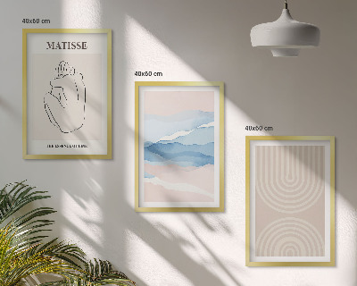 Set tablouri decorative Linii valuri minimalism pastel