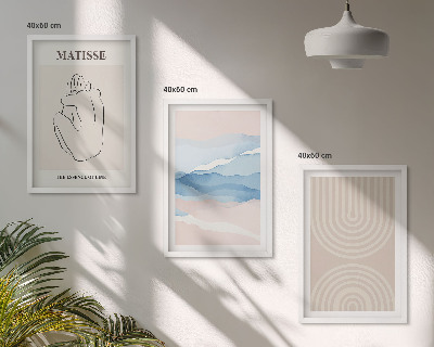 Set tablouri decorative Linii valuri minimalism pastel