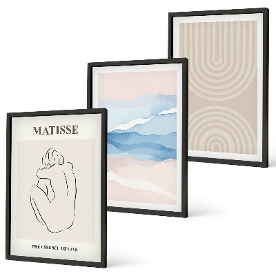 Set tablouri decorative Linii valuri minimalism pastel