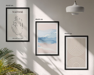 Set tablouri decorative Linii valuri minimalism pastel