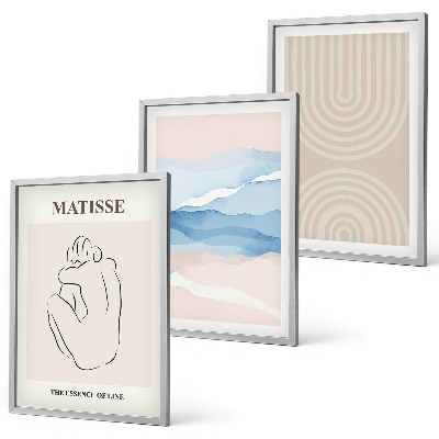 Set tablouri decorative Linii valuri minimalism pastel