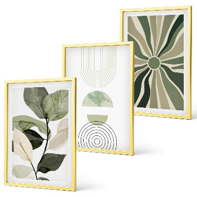 Set tablouri decorative Motive vegetale, geometrie, verdeață