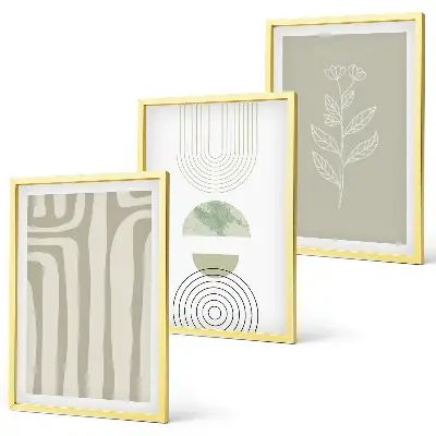 Set tablouri pentru dormitor cu modele geometrice de plante