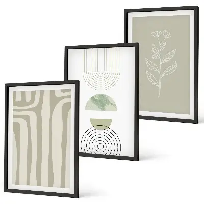 Set tablouri pentru dormitor cu modele geometrice de plante