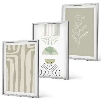 Set tablouri pentru dormitor cu modele geometrice de plante