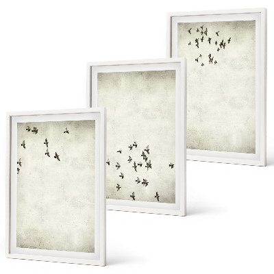 Set tablouri pentru dormitor Pictură minimalistă cu păsări