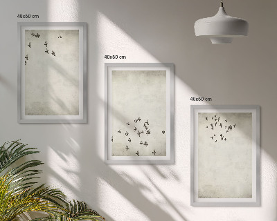 Set tablouri pentru dormitor Pictură minimalistă cu păsări