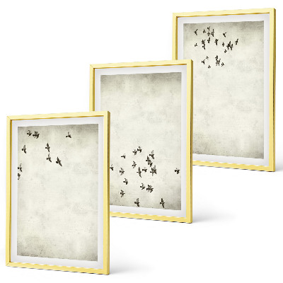 Set tablouri pentru dormitor Pictură minimalistă cu păsări