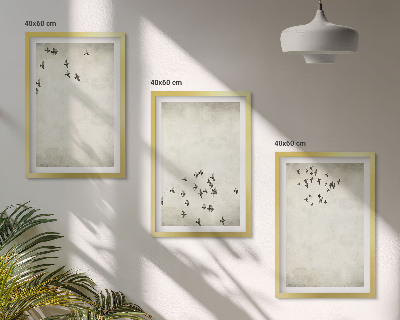 Set tablouri pentru dormitor Pictură minimalistă cu păsări