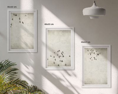 Set tablouri pentru dormitor Pictură minimalistă cu păsări