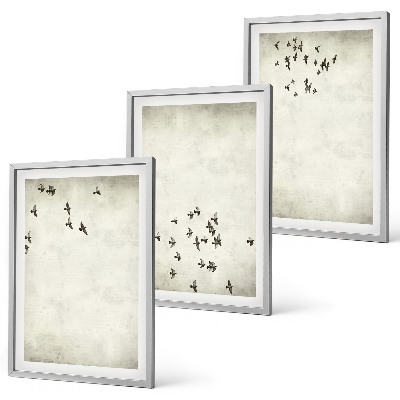 Set tablouri pentru dormitor Pictură minimalistă cu păsări