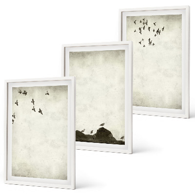 Set tablouri decorative Minimalismul păsărilor zburătoare