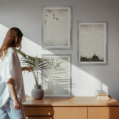 Set tablouri decorative Minimalismul păsărilor zburătoare