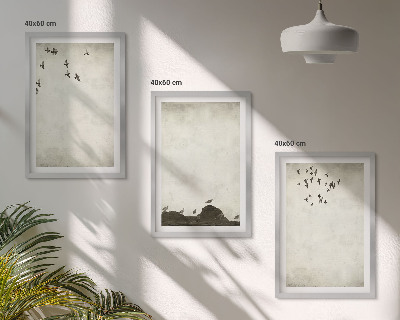 Set tablouri decorative Minimalismul păsărilor zburătoare