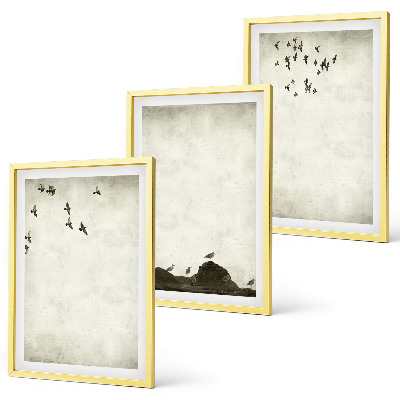 Set tablouri decorative Minimalismul păsărilor zburătoare