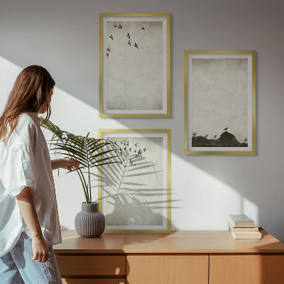 Set tablouri decorative Minimalismul păsărilor zburătoare