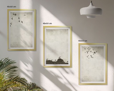 Set tablouri decorative Minimalismul păsărilor zburătoare