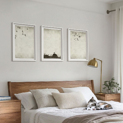 Set tablouri decorative Minimalismul păsărilor zburătoare