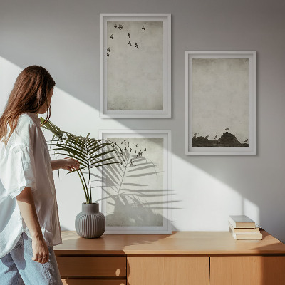 Set tablouri decorative Minimalismul păsărilor zburătoare
