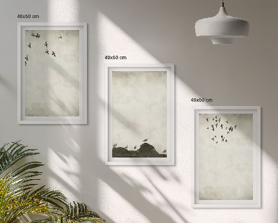 Set tablouri decorative Minimalismul păsărilor zburătoare