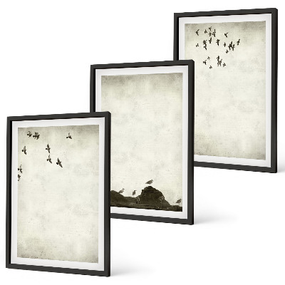 Set tablouri decorative Minimalismul păsărilor zburătoare