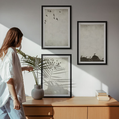 Set tablouri decorative Minimalismul păsărilor zburătoare