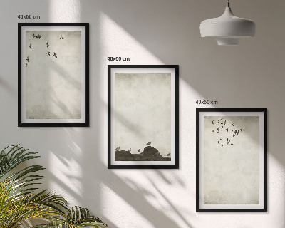 Set tablouri decorative Minimalismul păsărilor zburătoare