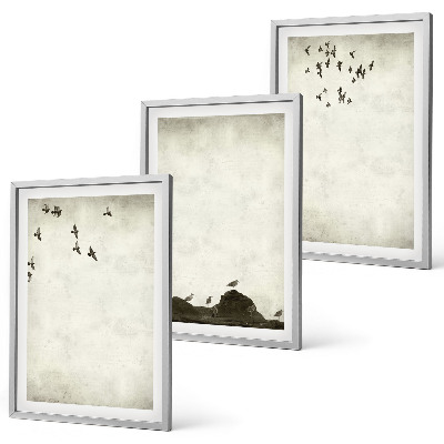 Set tablouri decorative Minimalismul păsărilor zburătoare