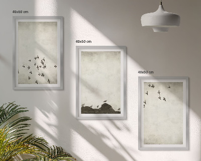 Set tablouri pentru dormitor Păsări în zbor în stil minimalist