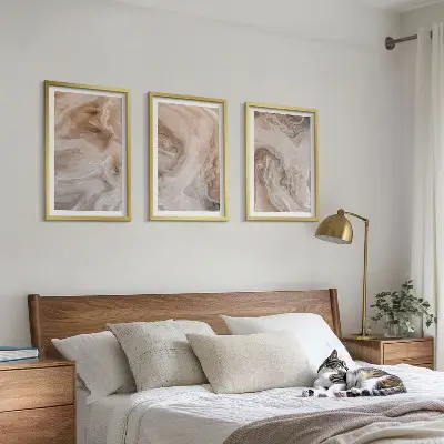 Set tablouri pentru dormitor cu texturi abstracte din marmură