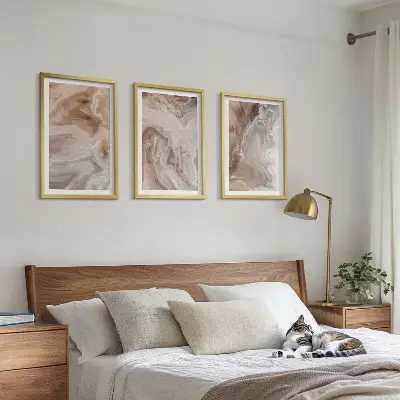 Set tablouri decorative cu model abstract de piatră de marmură