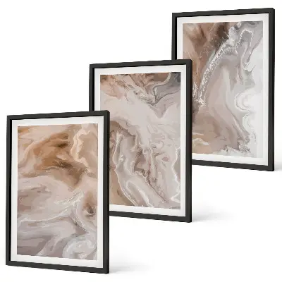 Set tablouri decorative cu model abstract de piatră de marmură