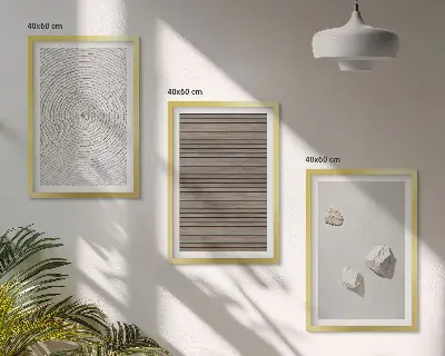 Set de tablouri pentru dormitor cu texturi naturale de lemn și piatră