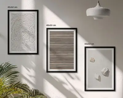 Set de tablouri pentru dormitor cu texturi naturale de lemn și piatră
